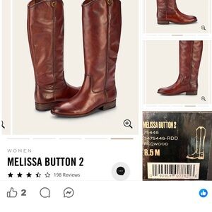 Frye Melissa Button 2 Heeled Boots - Brown